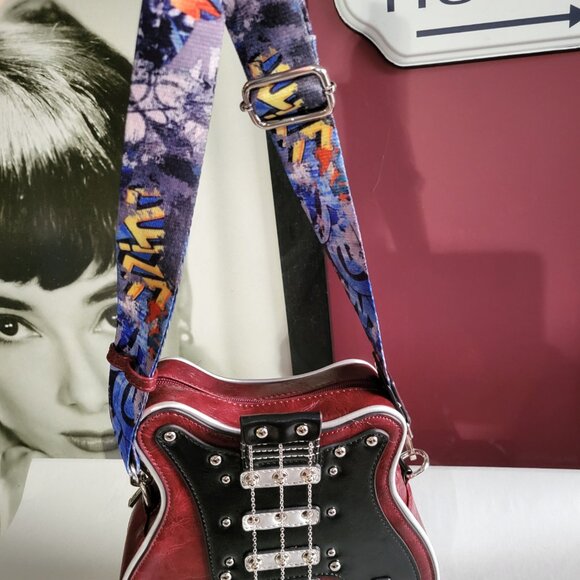 *NEW RARE GUITAR SHAPE CROSSBODY PURSE BAG - Picture 5 of 9